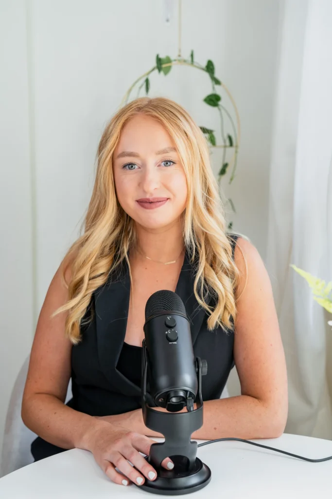 our skin nutritionist speaking into a mic